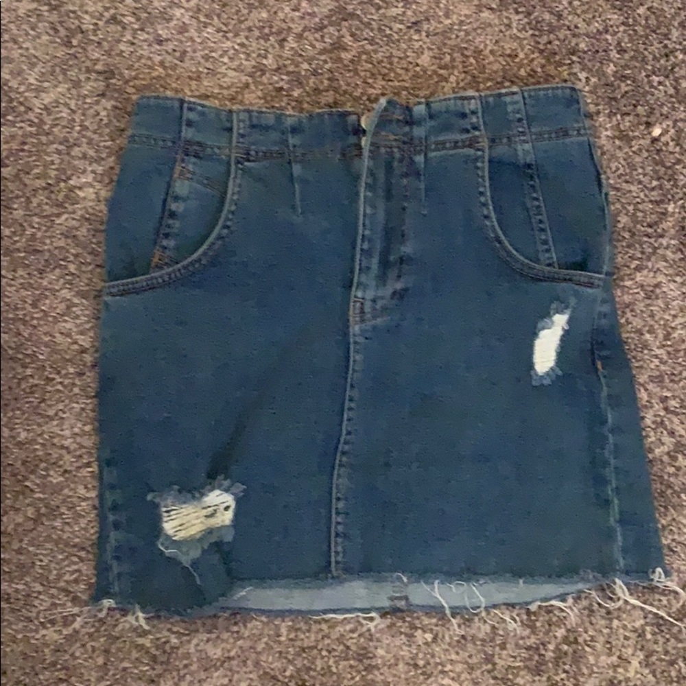 Free people mini skirt with back buckle
